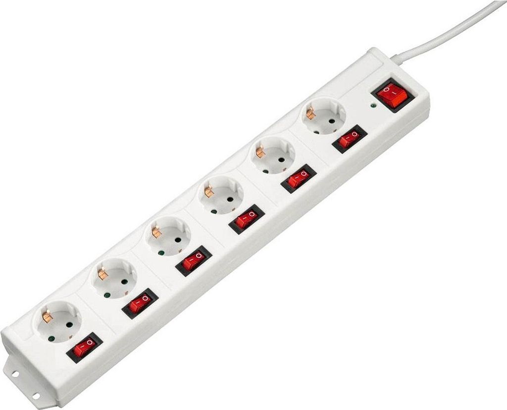 Hama 137239 Hama Steckdosenleiste 6+1 XL einzeln schaltbar Obrázok produktu 