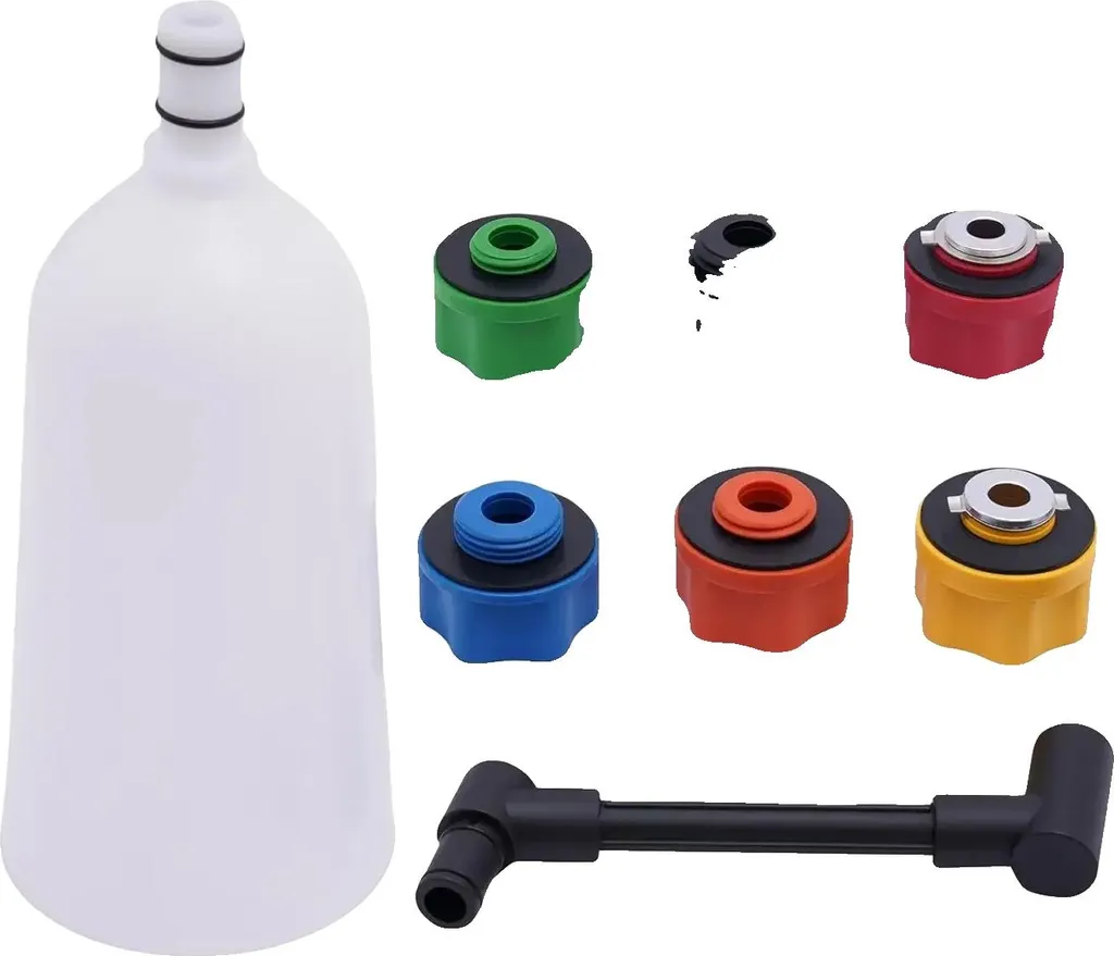 Entonnoir à huile universel 0,5 gal et set de 6 adaptateurs de vidange