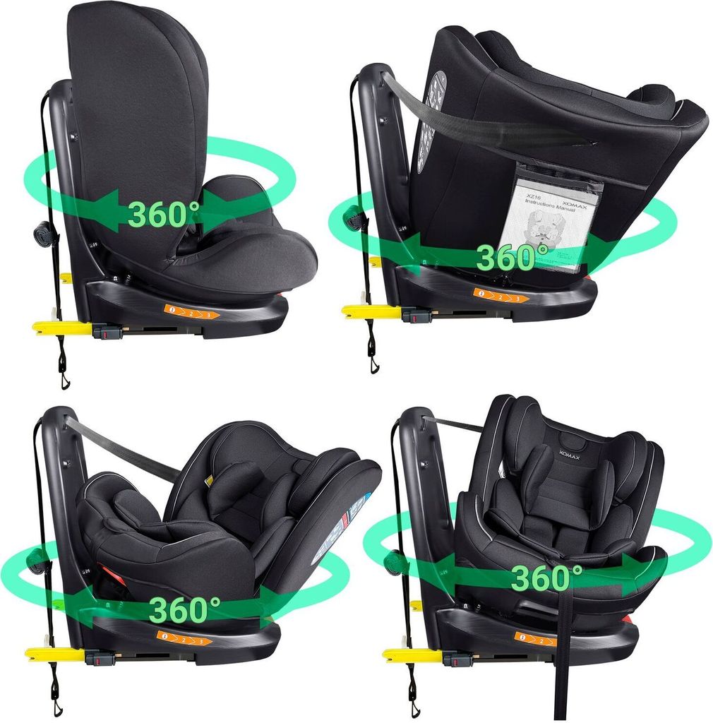 FableKids Autokindersitz Autositz Kinderautositz 360° Drehbar Isofix 40 150 Cm Ece R129 03 Ab 0 Monate Bis 5 Jahre Schwarz S0ta40ps