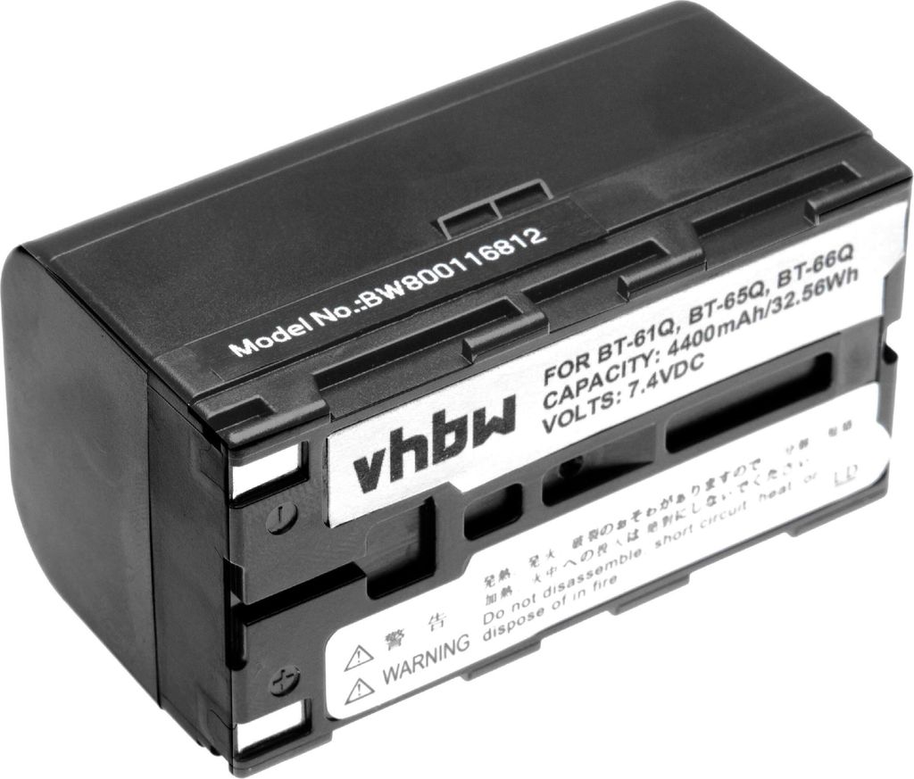 vhbw Akku Ersatz für Topcon BT-61Q, BT-65Q, BT-66Q für Messgerät (4400 mAh, 7,4 V, Li-Ion)