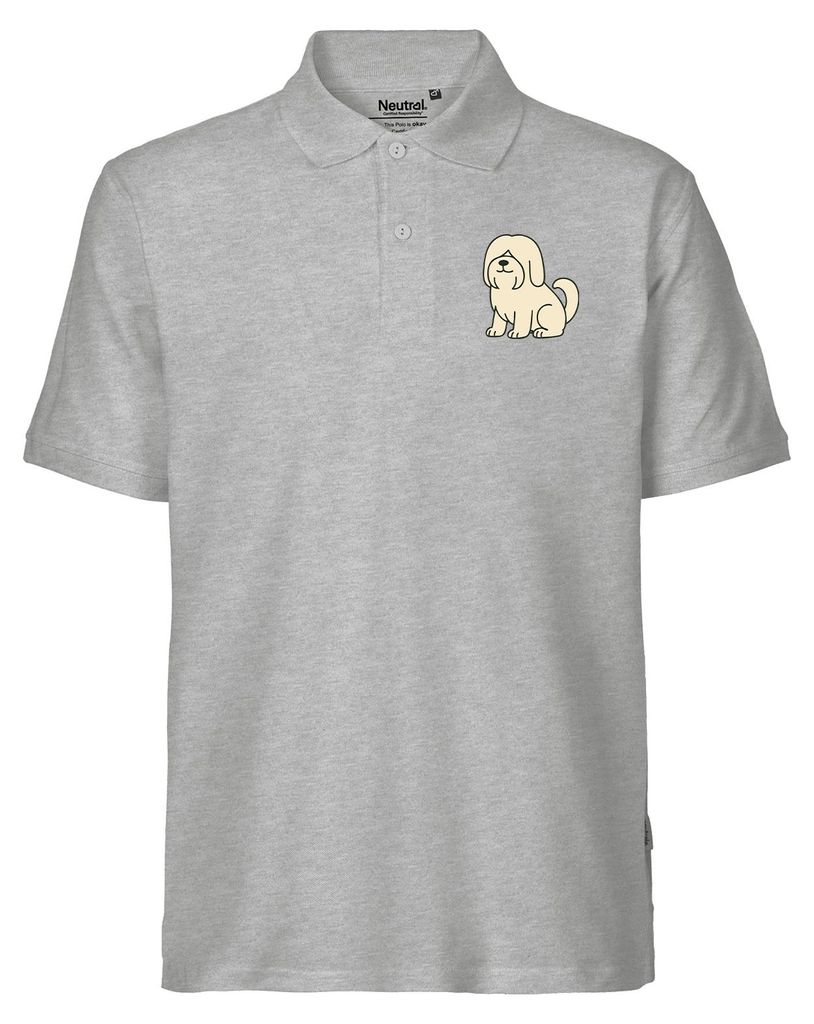 Huuraa Herren Polo Shirt Lhasa Apso Comic Lhasie M Sport Grey Bio Baumwolle Fairtrade Poloshirt Geschenkidee