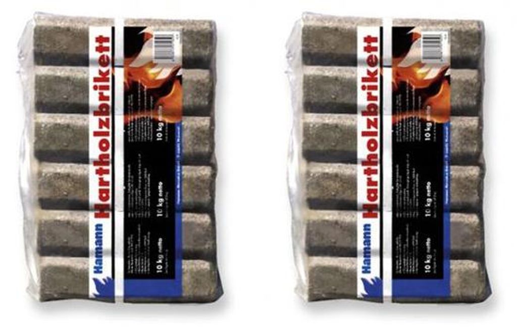 Hamann Hartholzbriketts 8-eckig mit Loch 20 kg