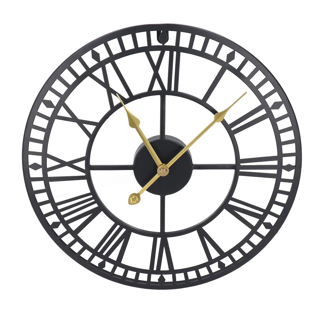 Grande Horloge Murale Décorative de Style Vintage pour Salon et Cuisine