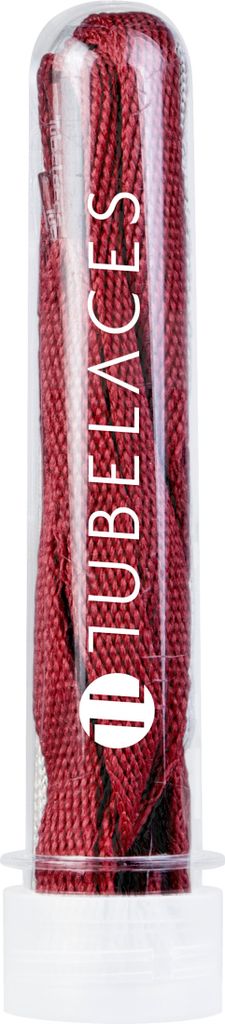 Tubelaces Schnürsenkel White Flat Maroon-120cm