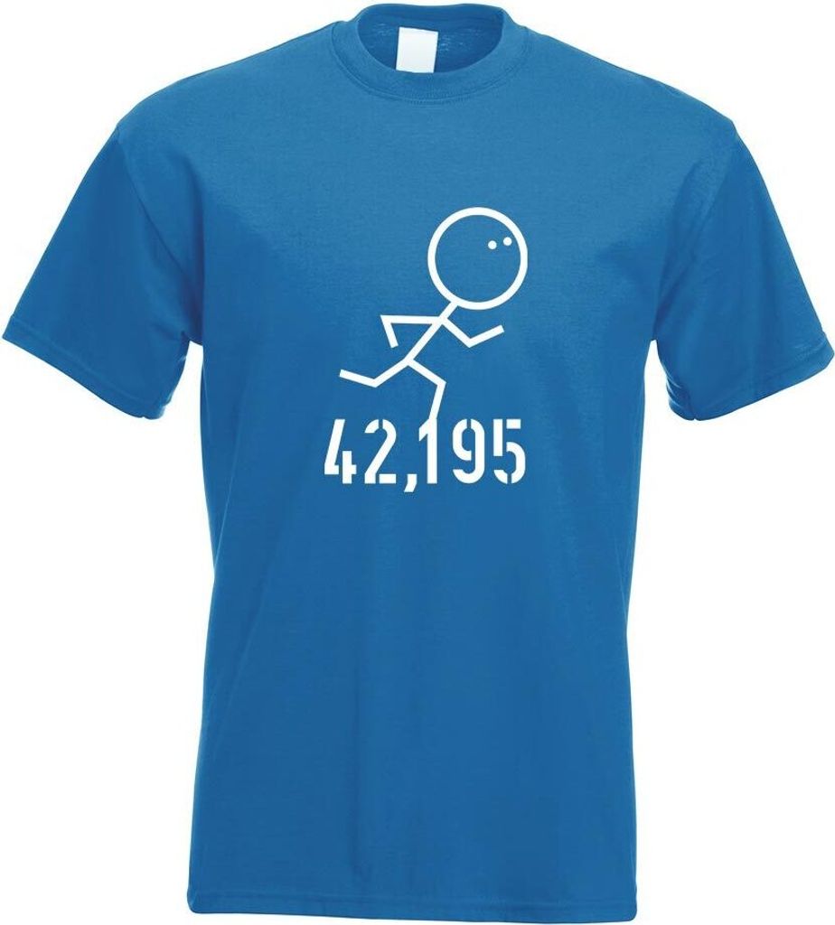 Kiwistar - T-Shirt - royal - 42,195 Lauf Motiv Bedruckt Funshirt Design Print - mit Motiv Bedruckt - Funshirt Design - Sport - Freizeit - Herren - S