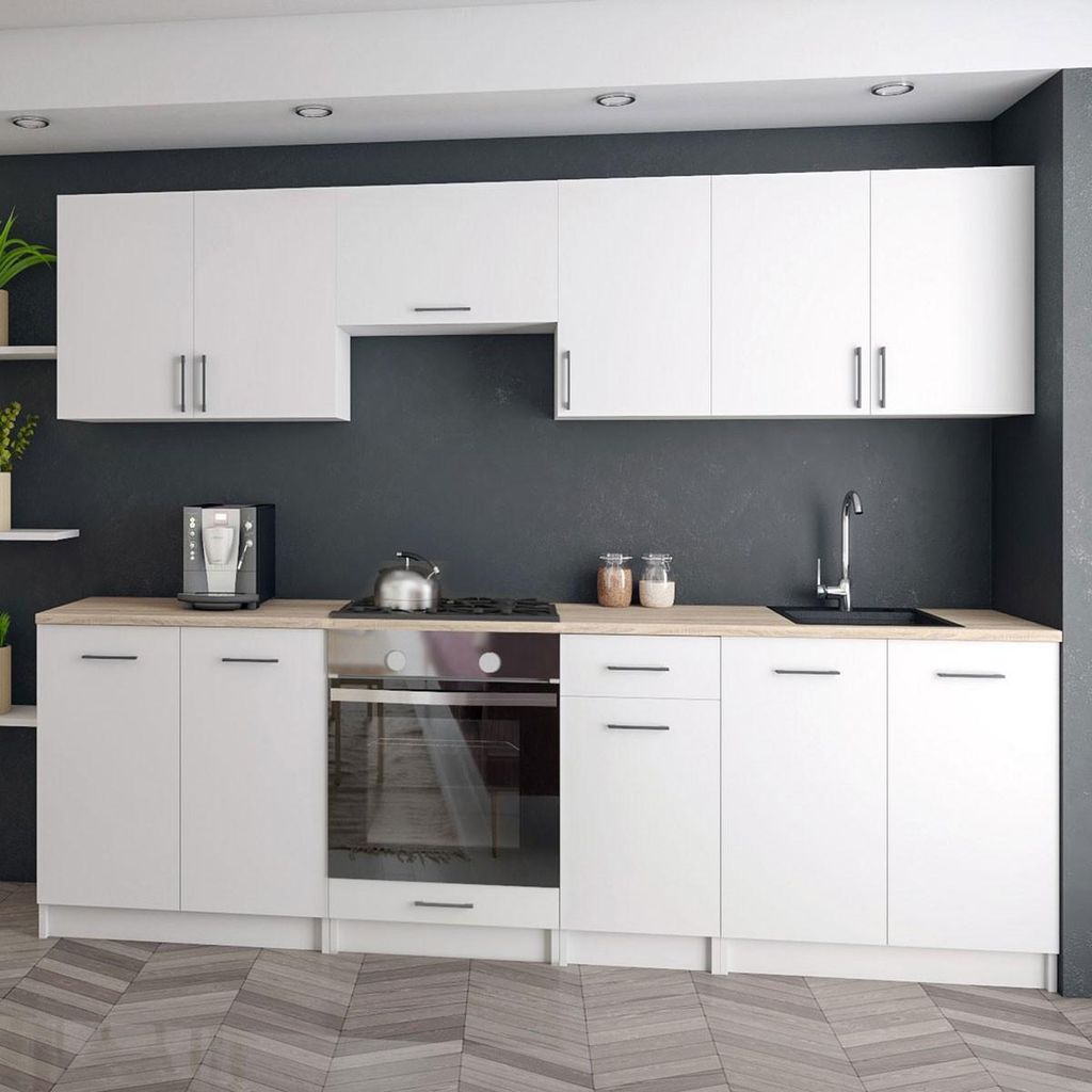 Roe Furniture | Küchenzeile - 240 cm - Weiß Matt - Produktbild 