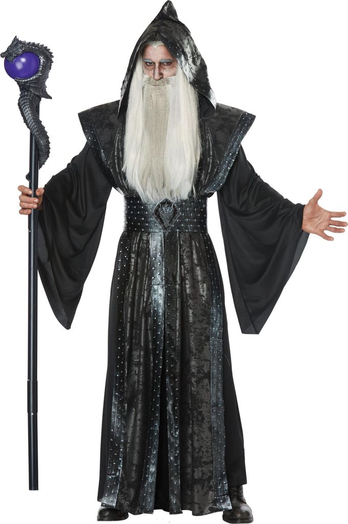 Costume da mago nero Costume da stregone nero - XL Immagine del prodotto 