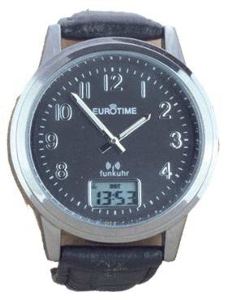 EUROTIME Funkarmbanduhr schwarz Produktbild 
