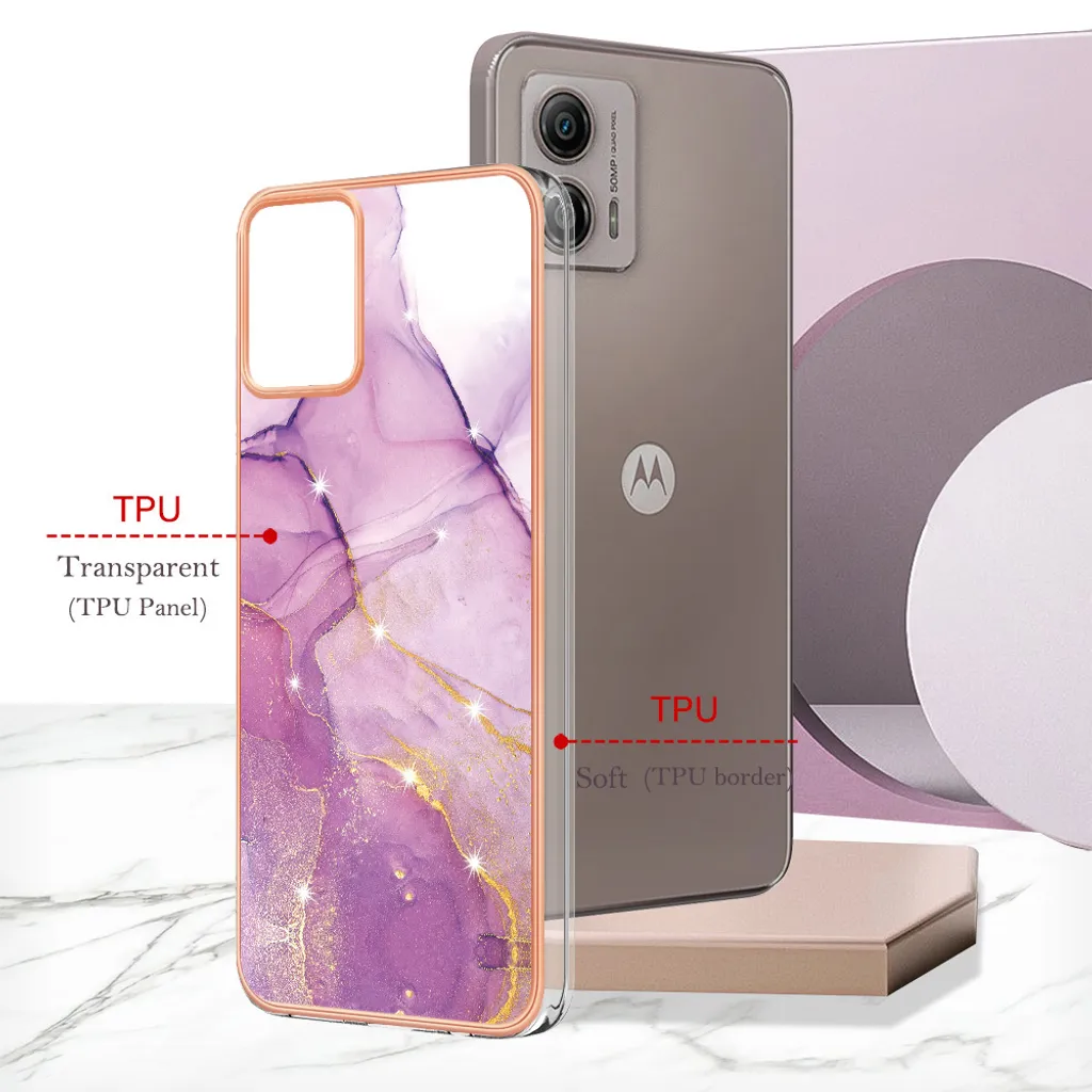 LCEHTOGYE Custodia per Motorola Moto G53, Morbido TPU Case Gel Sottile Cover + Pellicola Protettiva in Vetro Temperato per Motorola Moto G53 (6,5)-MFTG - Trasparente