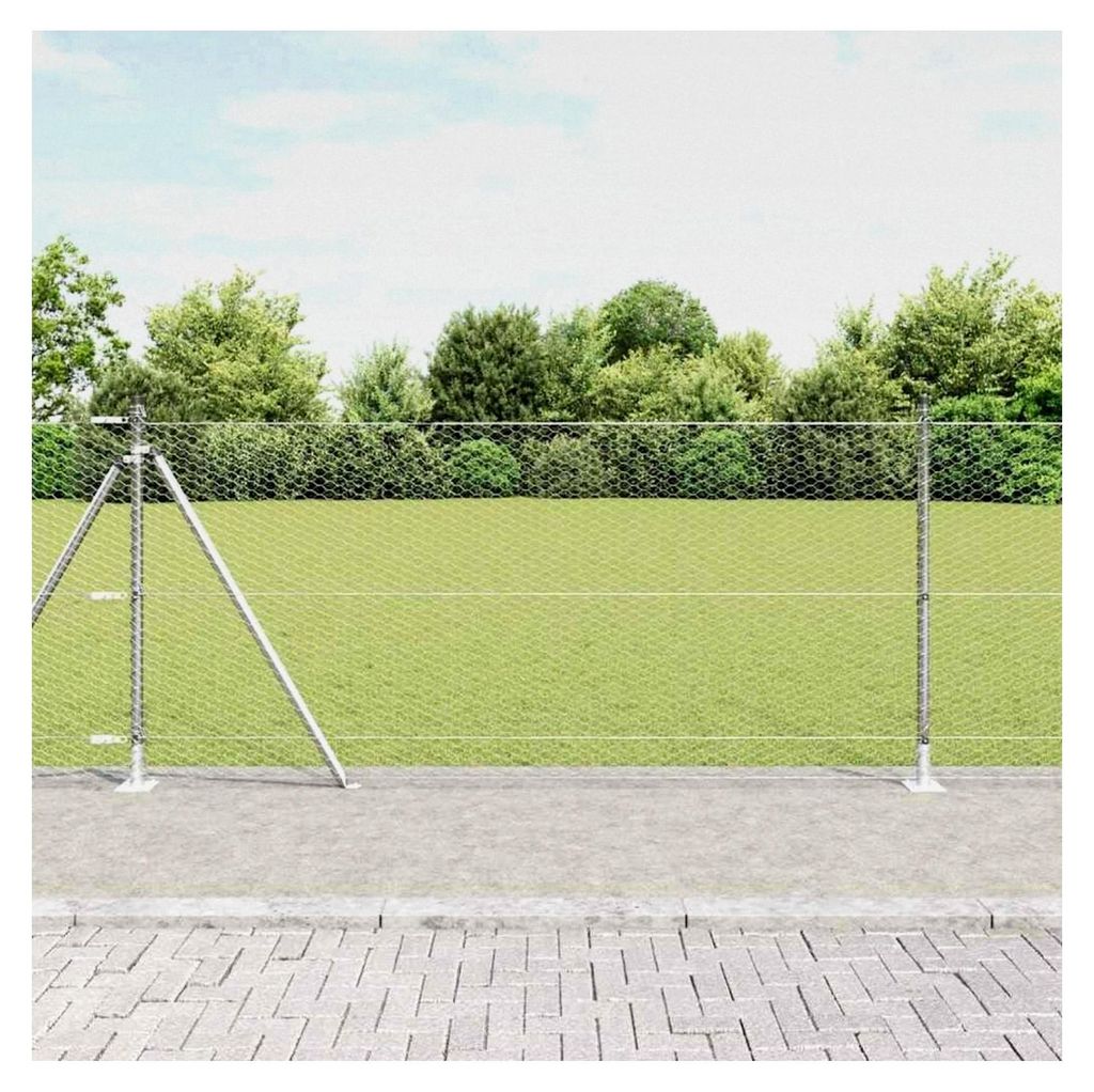 Zaunpfosten Silber 25 x 1 m (25 mm Maschen) Stahl Gartenzaun für Hundezaun, Weidezaun, Gartenzaun & Hühnerzaun, Gartennetz