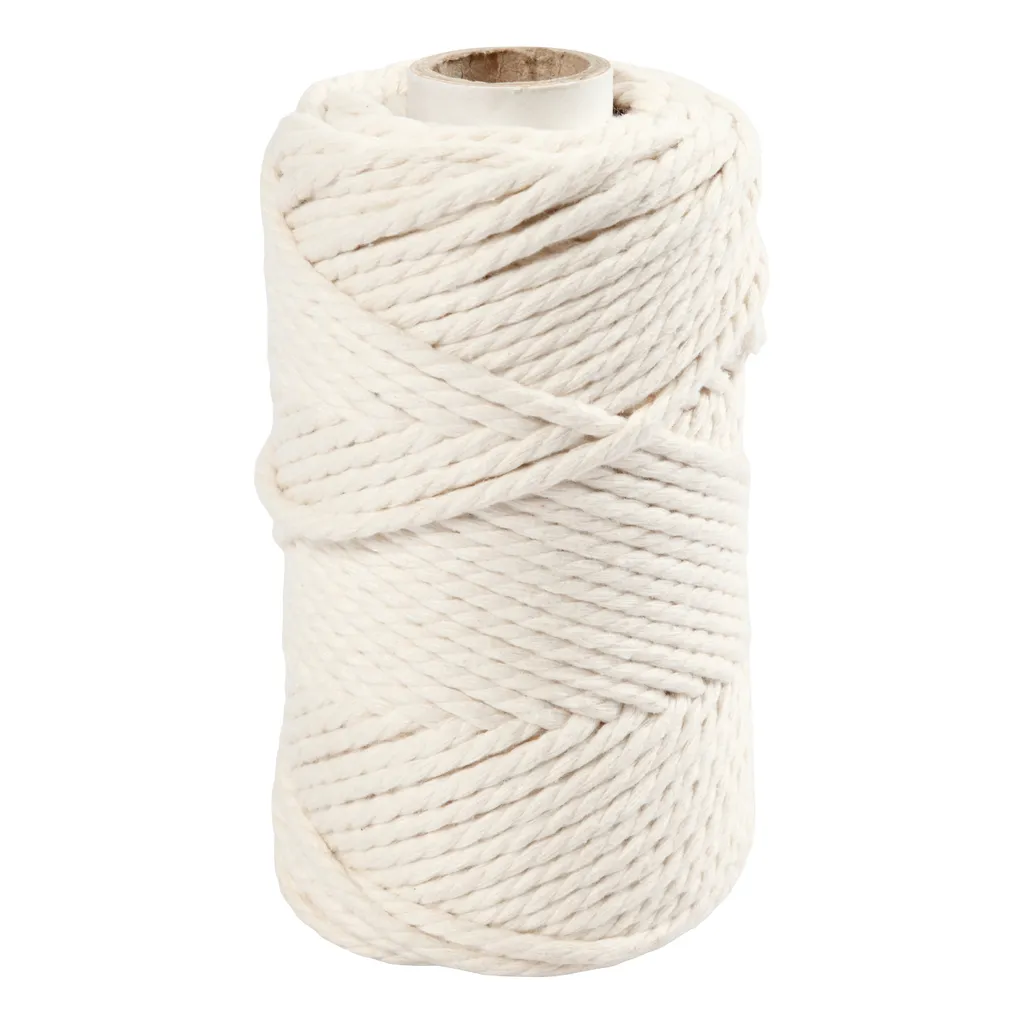 Fil macramé en coton naturel 4mm bobine 55m pour décoration bohème DIY