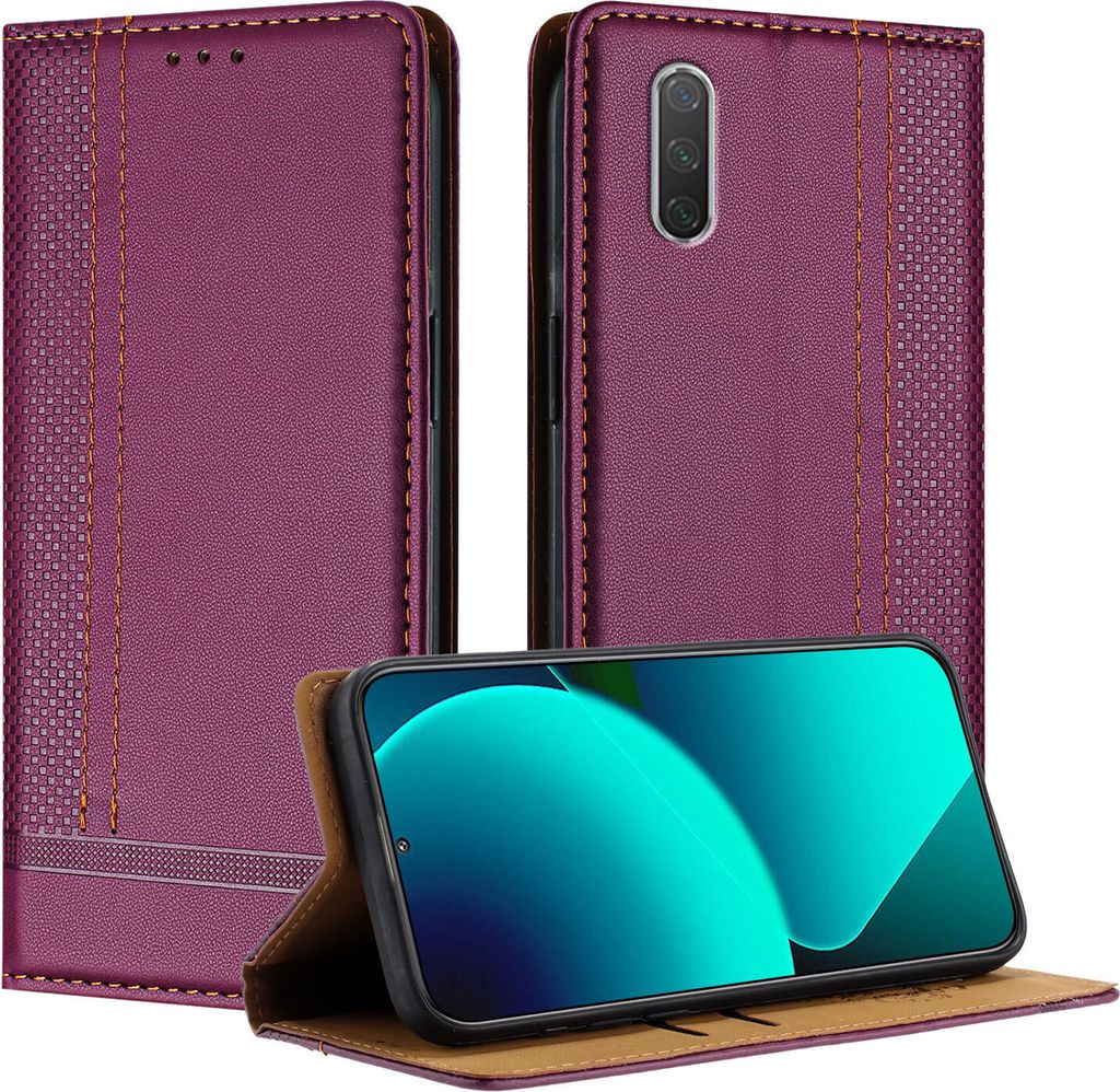 Handyhülle für Xiaomi Mi A3 / Mi CC9e Leder Flip Klappbare Schutzhülle mit Standfunktion Lila