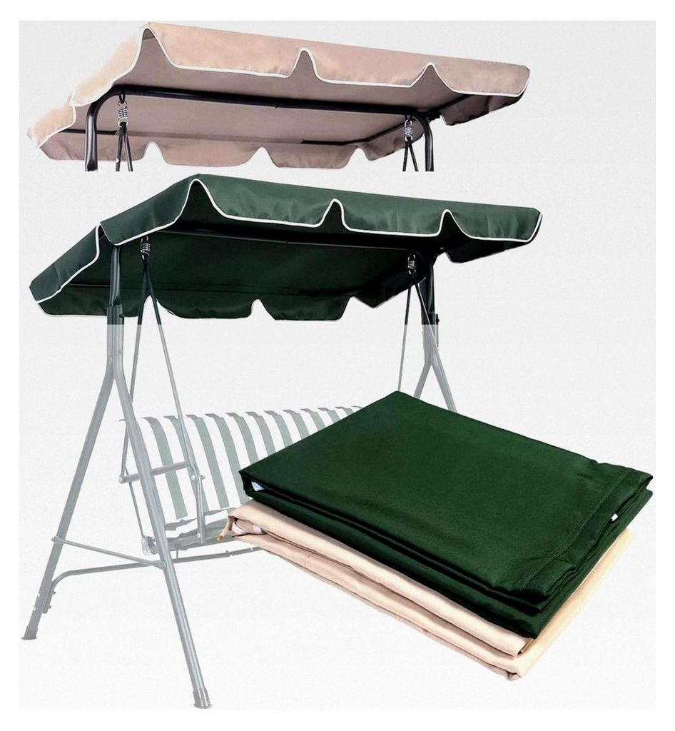 Sonnendach für Hollywoodschaukel, universelles Ersatzdach, wasserabweisende Dachplane mit UV-Schutz, Maße (191 x 132 cm, Beige)
