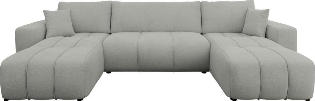 MIRJAN24 Wohnlandschaft Furyn U, Eckouch mit Bettkasten und Schlaffunktion, U-Form (Farbe: Velo 633)