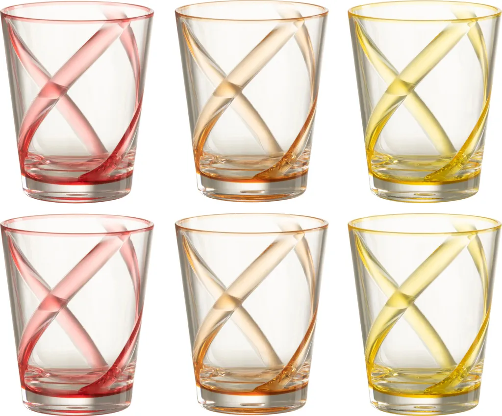 Verres en plastique pour pique-nique et jardin J-Line lot de 6 pcs