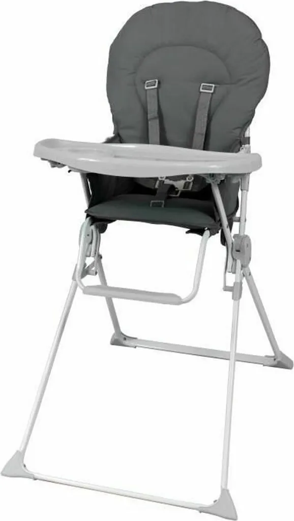 Chaise Haute Bambisol pour Repas Bébé avec Plateau Réglable Gris Clair