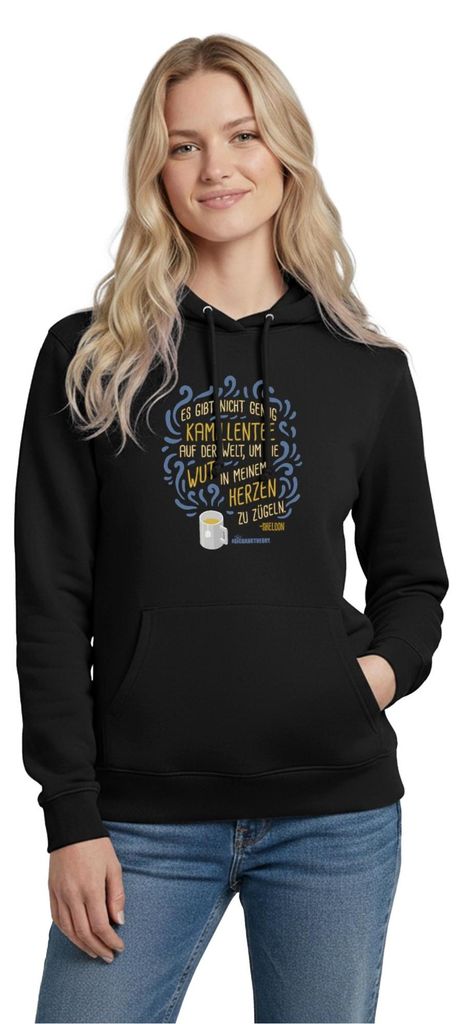 Spreadshirt The Big Bang Theory Kamillentee Wut Damen Hoodie, XL, Schwarz