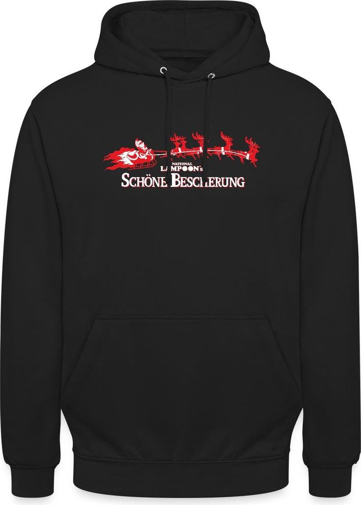 Spreadshirt Schöne Bescherung Logo Mit Weihnachtsmann Uni Hoodie, 3XL, Schwarz