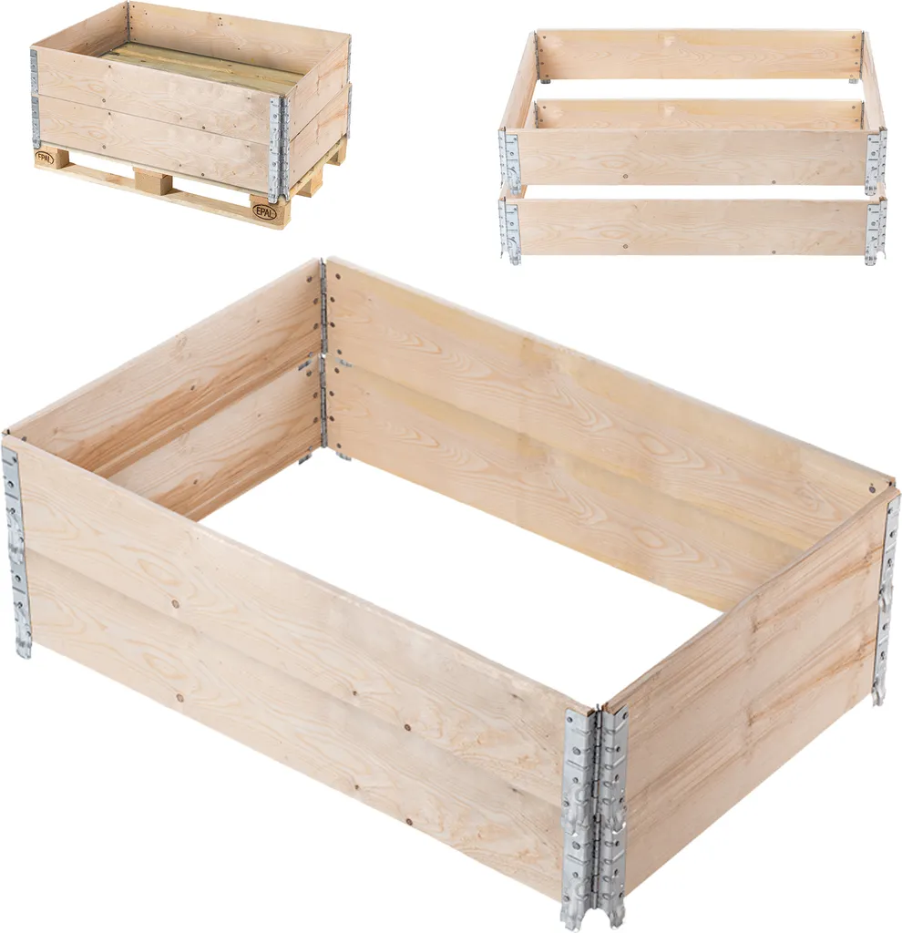 Lot de 2 rallonges de palette pliables en bois 120x80cm avec charnières