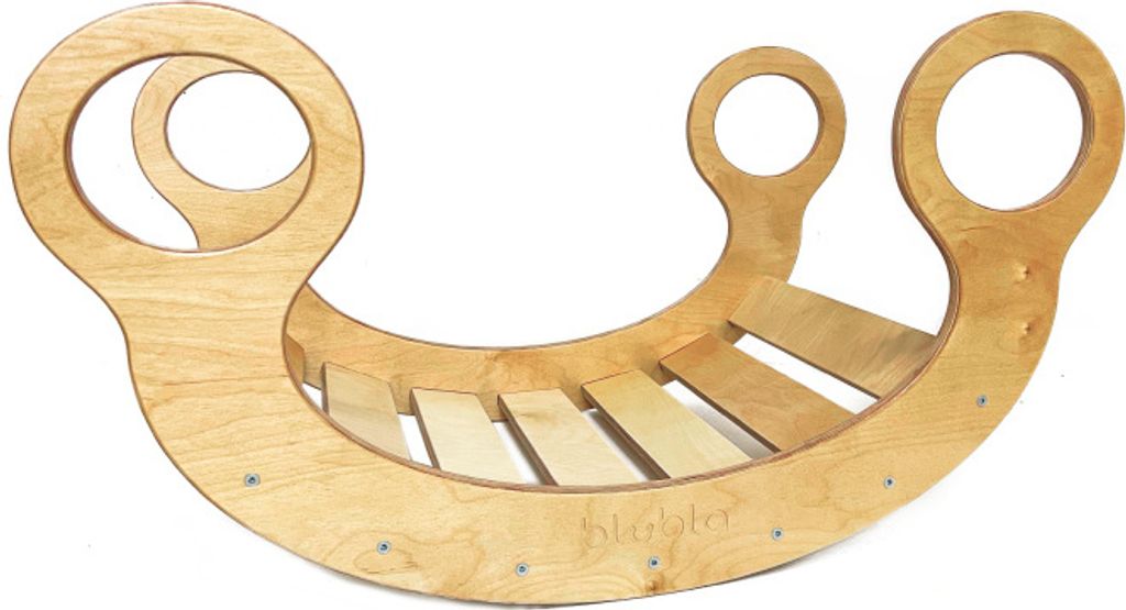 BLUBLA Bogen Kletterbogen Wippe Holz Klettergerüst Kinder Rocker L, Lackiert