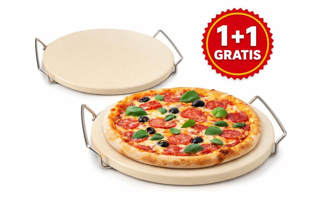 2er Set Pizzastein 30 cm für Ofen & Grill knusprige Pizza