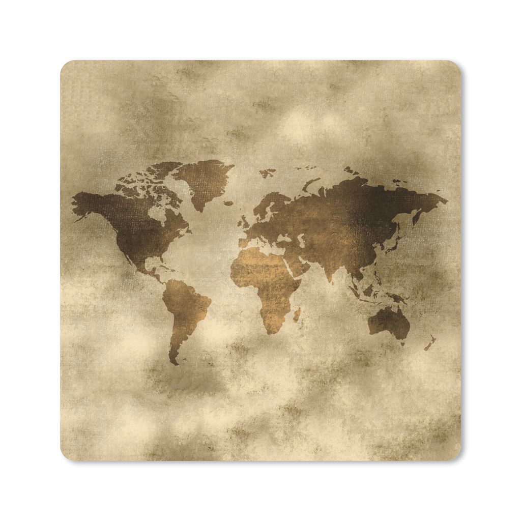 MuchoWow Mauspad Mousepad Weltkarte - Papyrus - Antiquitäten 30x30 cm - Mousepads - Maus Mat - Pad - Mausunterlage - Gaming