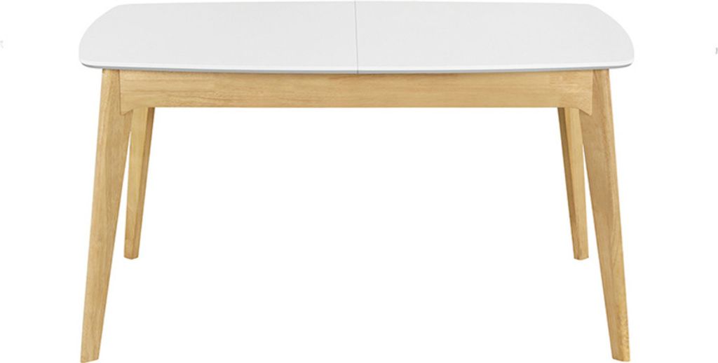 Miliboo - Tisch ausziehbar skandinavisch Weiß und Holz Länge 140-180 cm MEENA