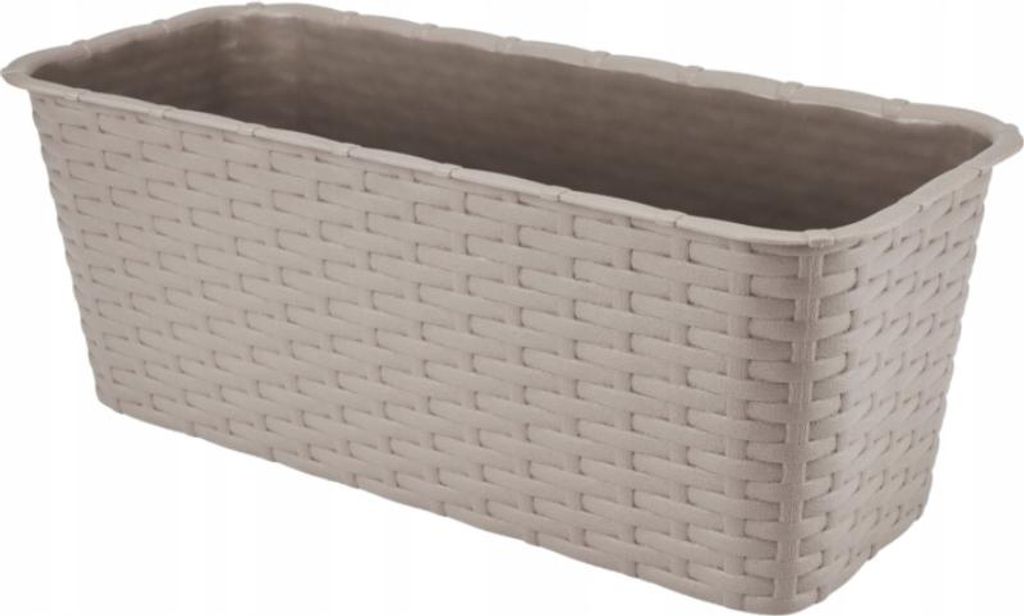 Pot de balcon en rotin caramel 40 cm Image du produit 