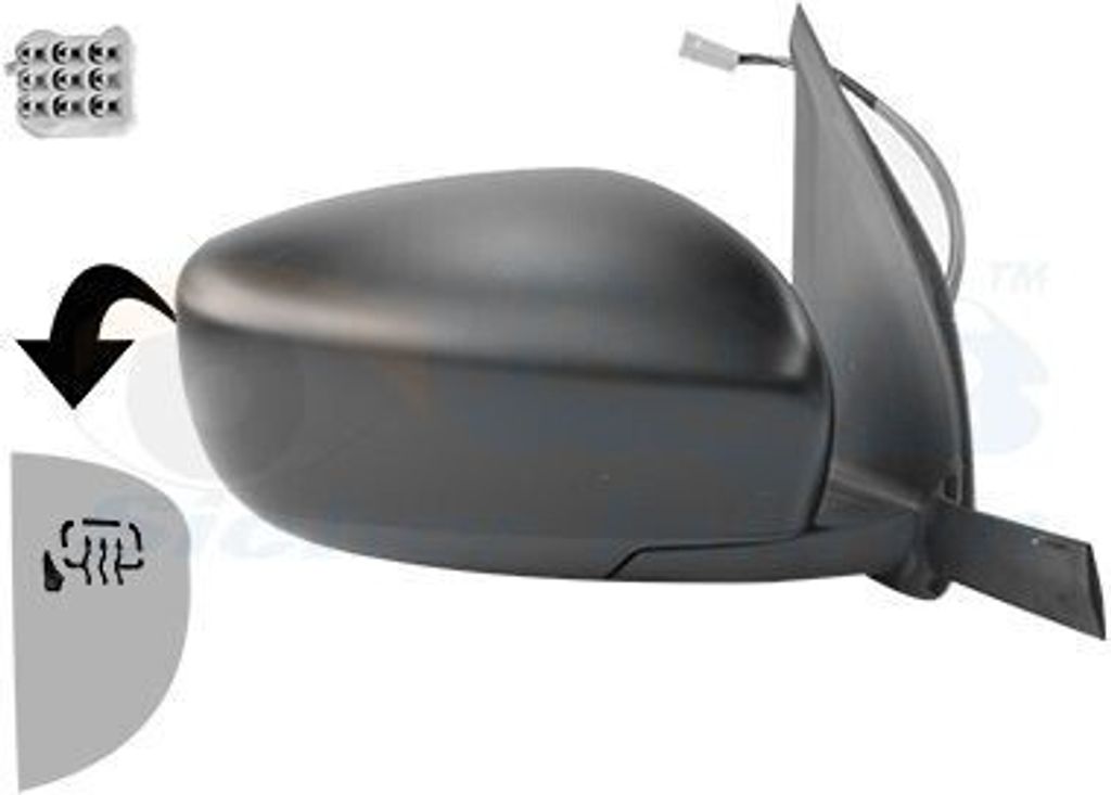 VAN WEZEL 5226808 Außenspiegel Seitenspiegel Rechts für SUZUKI SWIFT V (AZ) Konvex Beheizt Grundiert