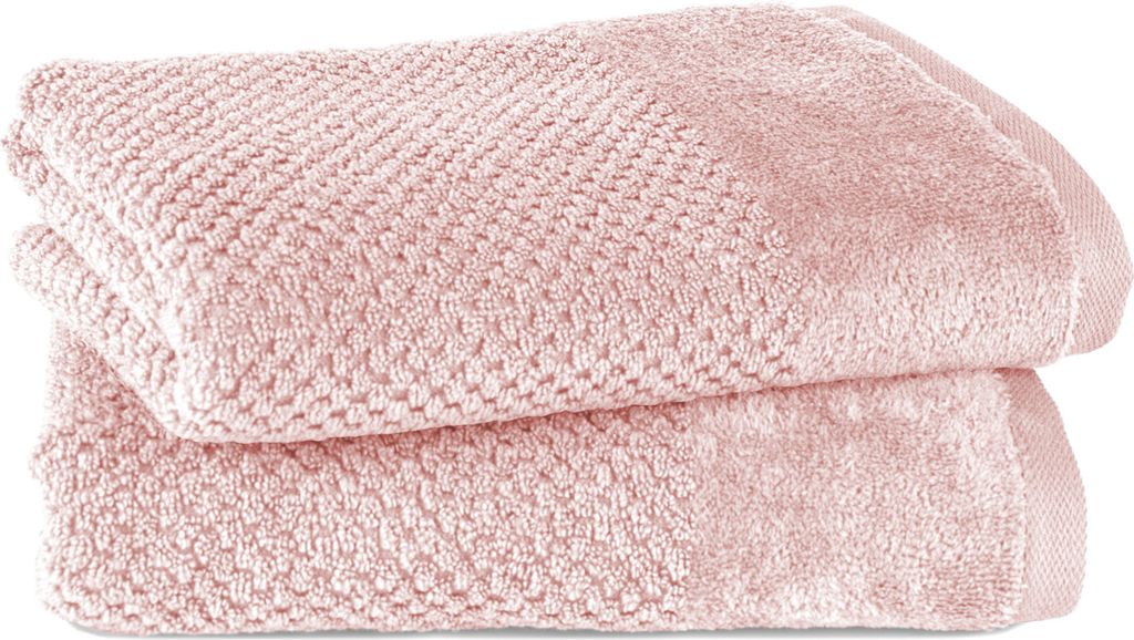 Pure Label 2-TLG Handtücher Set mit Aufhängeschlaufen aus Baumwolle, saugstark und weich | 2er Pack Handtücher 50x100 cm aus Baumwolle, Rosa