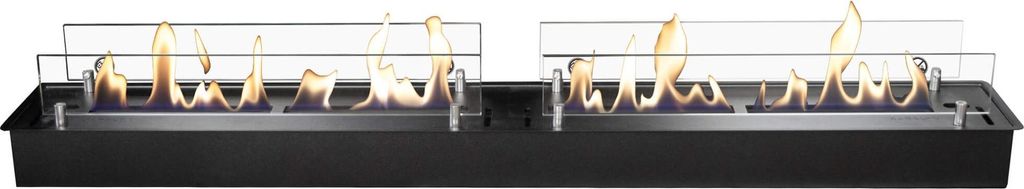 Xaralyn Ethanol-Kamin - Ethanolbrenner XXL - mit Einbaulippe - schwarz - 4,5 kW Heizung - Ethanol Einbaukamin - echte Flammen