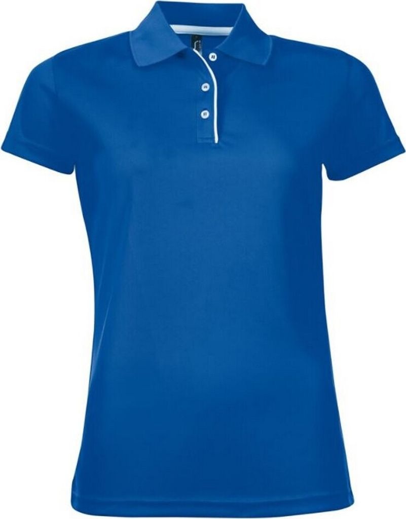 SOLS Damen Performer Pique Polo-Shirt, Kurzarm PC2161 (Large) (Königsblau)