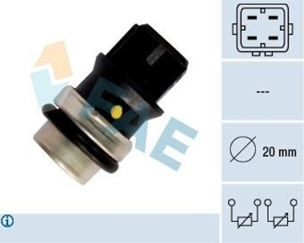 FAE 33640 Kühlmitteltemperatursensor für VW Golf IV Schrägheck (1J1) Transporter IV Bus (70B, 70C, 7DB, 7DK, 70J, 70K, 7DC, 7DJ) GOLF III (1H1) ...
