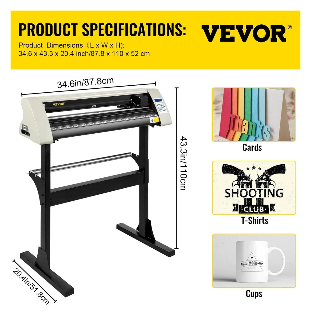 Plotter de Découpe Vinyle Professionnel 720 mm avec Support Stable Blanc - 8