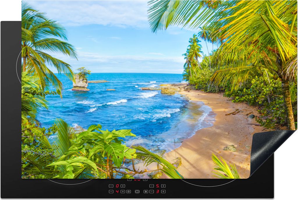 KitchenYeah© Herdabdeckplatte Strand - Amerika - Palmen , Produktbild 
