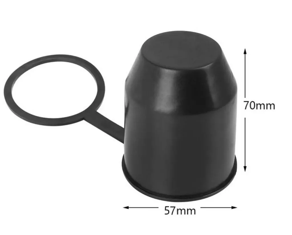 Tappo di protezione per gancio di traino con anello di fissaggio | tappo per gancio di traino | tappo di copertura per dispositivo di rimorchio [nero] | tappo di protezione per palla | copertura universale per ganci di traino per auto | resistente alle intemperie - 2