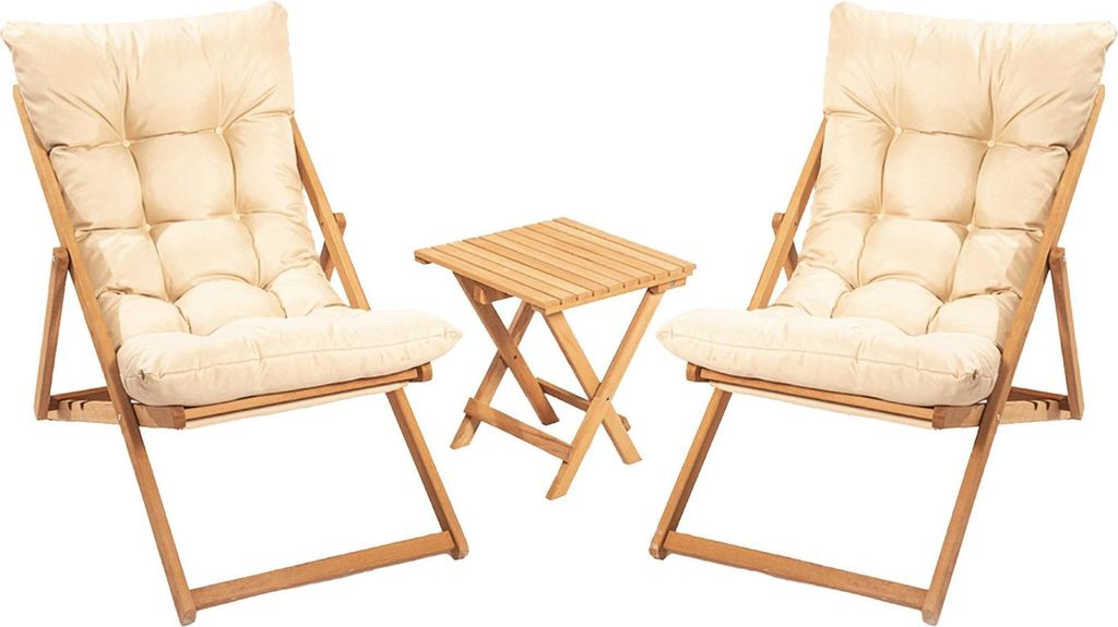 Dmora Set Tisch & Stühle Leni Braun, 2 Plätze Sitzgröße 59x44x90 cm