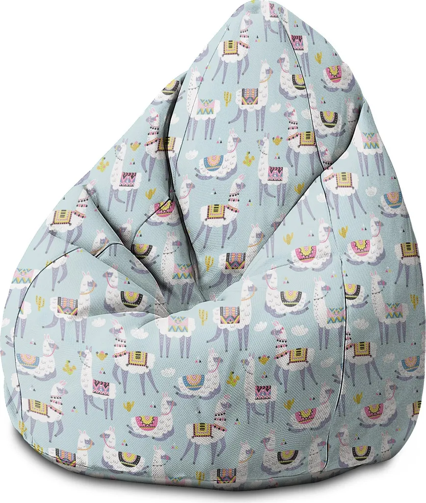 Dreamroots beanbag bambini con imbottitura, cuscino da terra beanbag bambini, beanbag camera bambini 70x70x105 cm, cuscino da terra bambini, Llama e Cactus