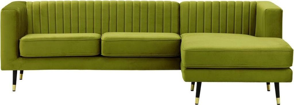SLF24 - Großes rechtsseitiges Ecksofa Slender - olivgrün - Velluto 9