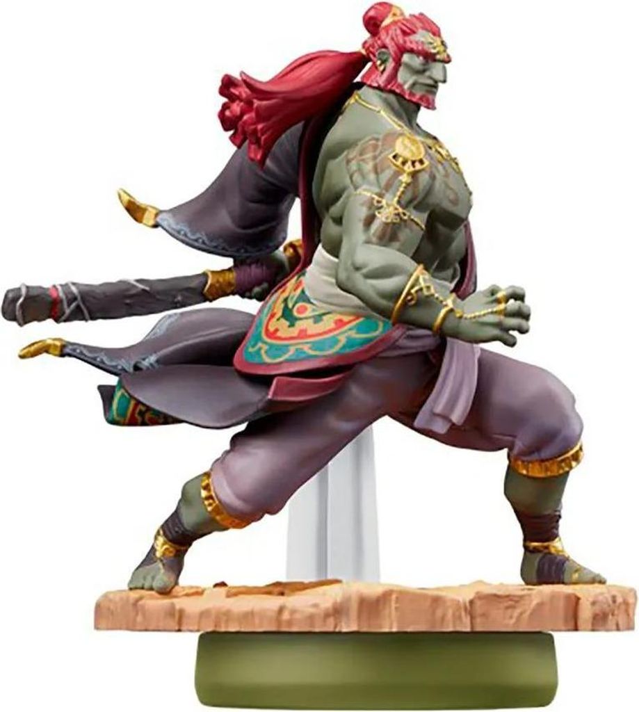 A figurine of Ganondorf from The Legend of Zelda: Tears of the Kingdom, posed dynamically on a desert-like base.