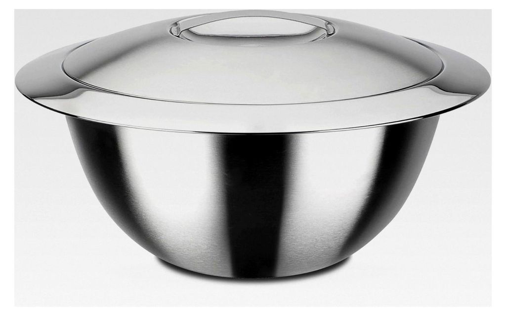 Thermoschüssel mit Deckel, rostfreier Edelstahl - 22 cm, Silber