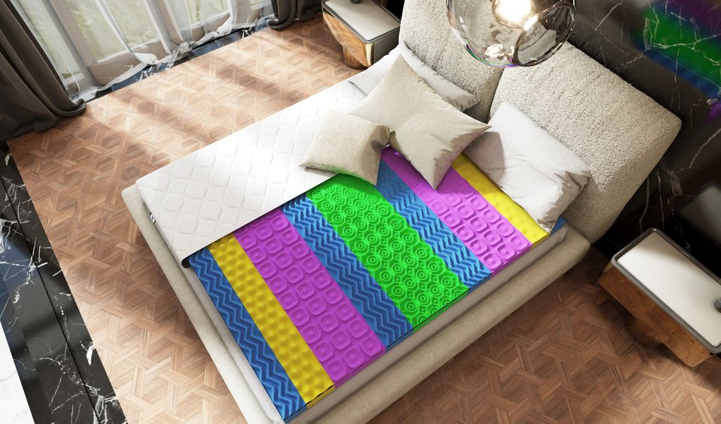 Topper-Matratze Venerdi Black 180x200 – 7 cm Massageauflage, H3 mittelfest, bequem mit abnehmbarem Bezug