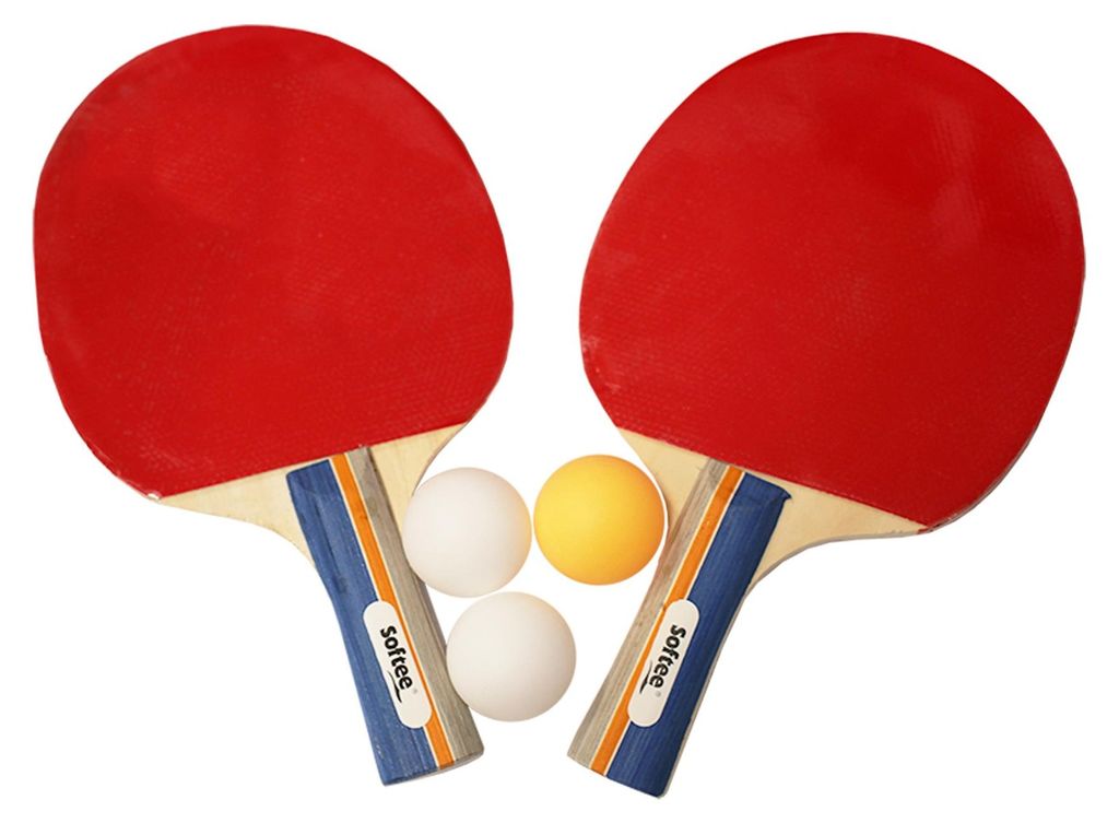 Tischtennisschläger-Set mit 3 Bällen Saturn Mehrfarbig