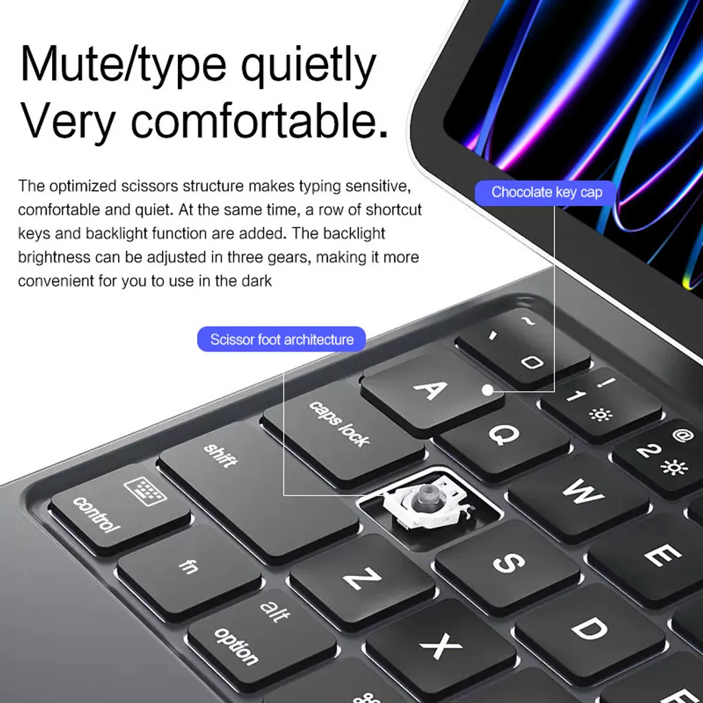 Clavier Bluetooth et Coque iPad Pro 12.9 avec Support Stylet Intégré