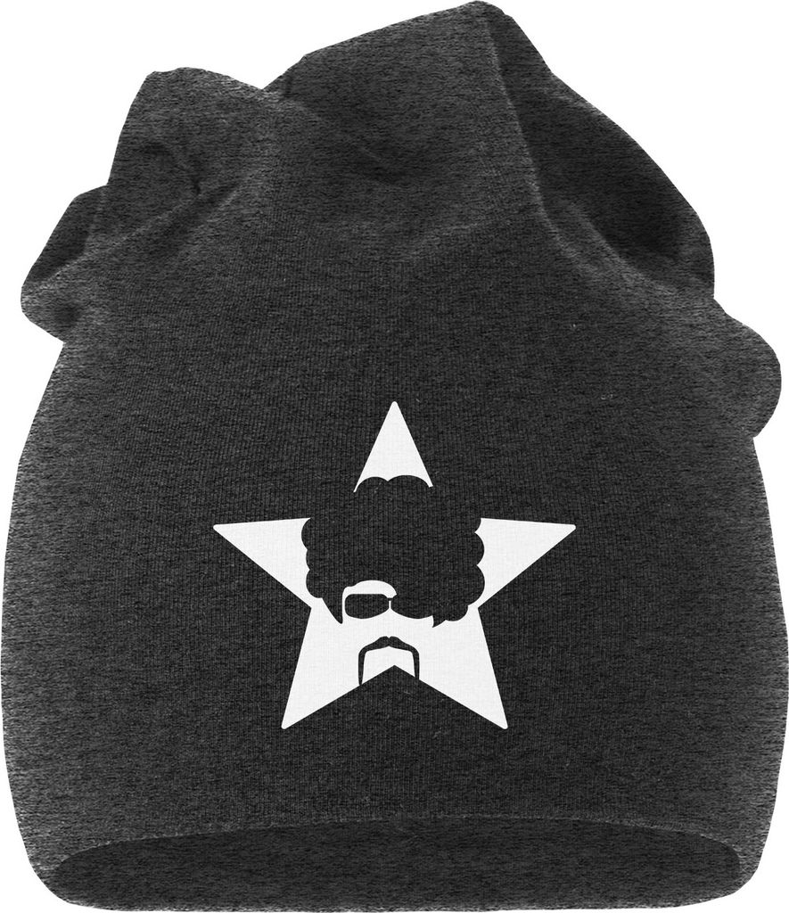 Jersey Beanie Disco Fever Mütze bedruckt Herren Damen Moonworks dunkelgrau unisize