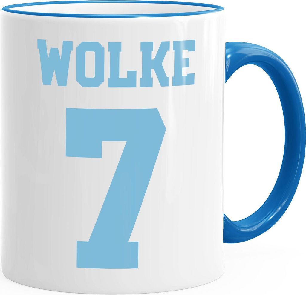 Kaffee-Tasse Wolke 7 Sieben Liebe Valentinstag Geschenk-Tasse MoonWorks blau unisize