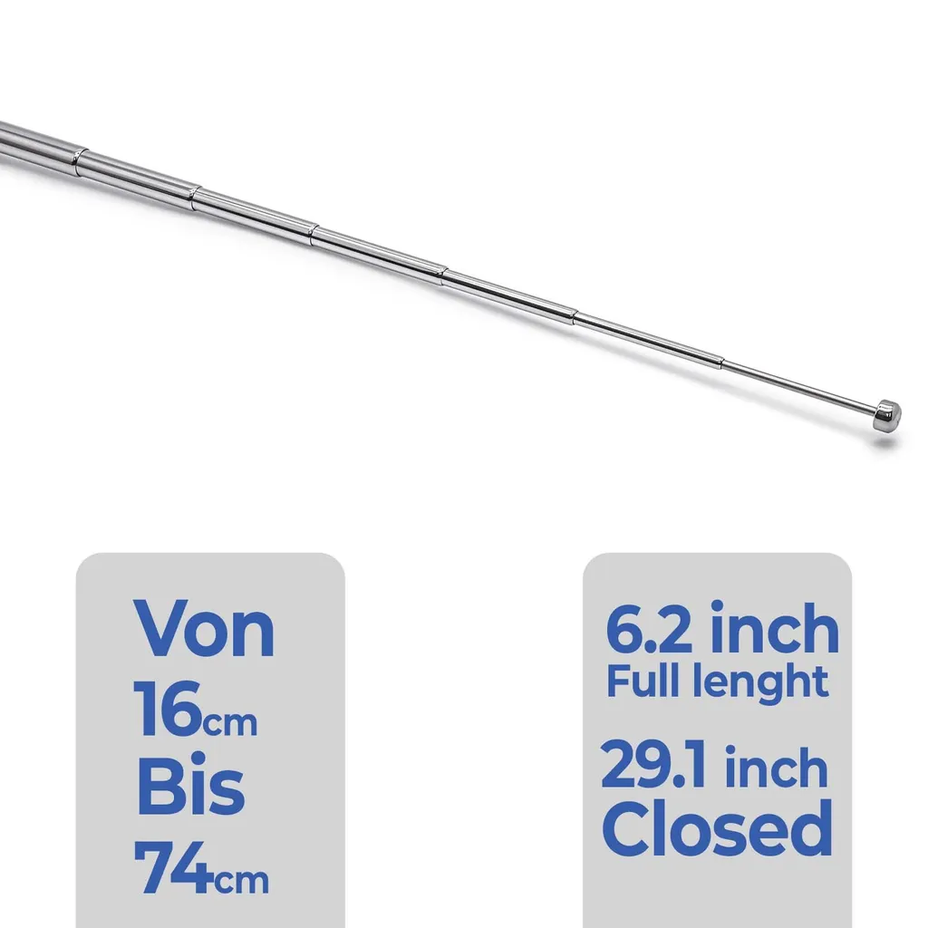 Antenna Estensibile 74cm per Sistemi Audio DAB+ FM Connettore F Maschio