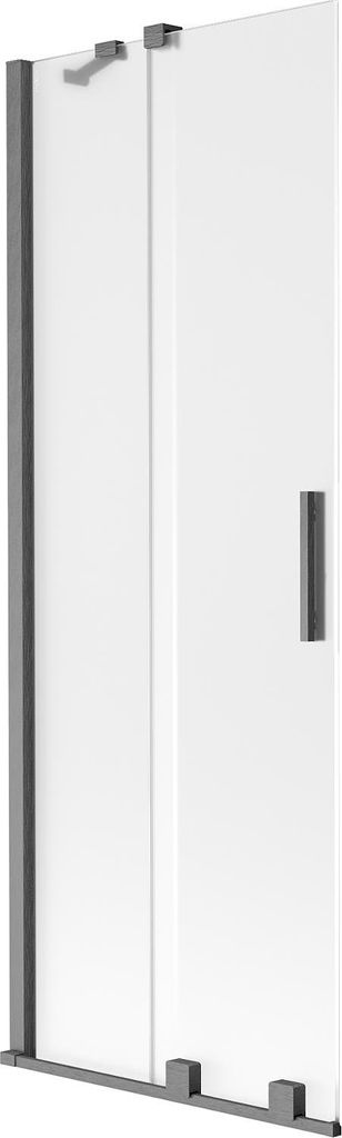 Mexen Velar Duschabtrennung 2-flügelig, 75 x 150 cm, matt, gebürstet Gun Gray - 896-075-000-31-66