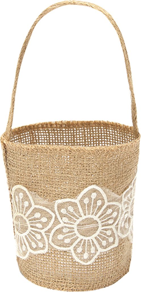 Geschenktüte mit Griff Vintage Tragbarer Blumenkorb Gebescheinigung Tasche für Babyparty-G