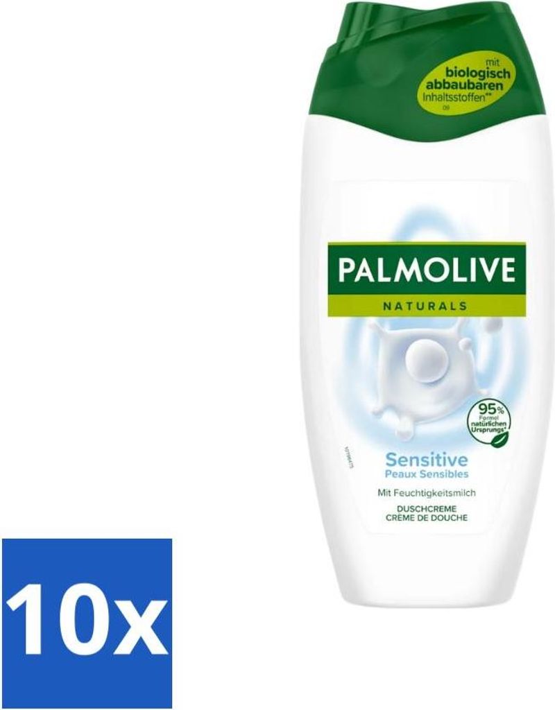 Palmolive Naturals - Duschgel - Sensitiv - Für empfindliche Haut - 250 ml - Vorteilspack - 10 Stücke